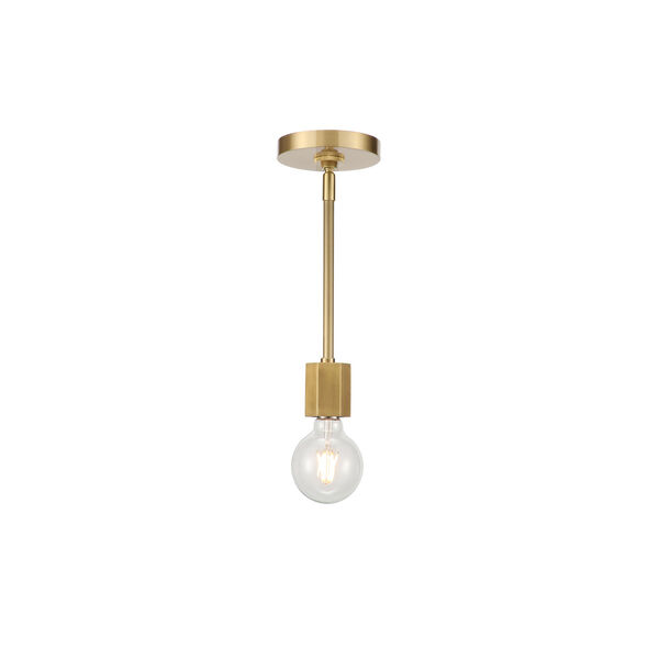 Hexa Vintage Brass One-Light Mini Pendant, image 1