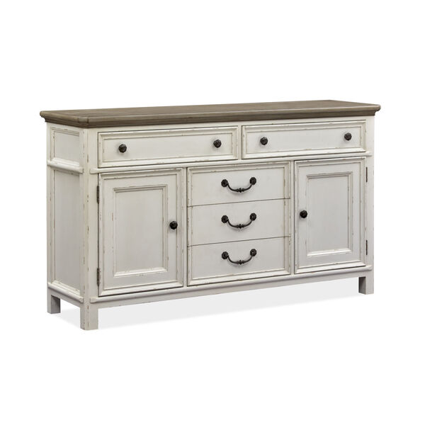 Bellevue Manor White and Brown Buffet, image 1