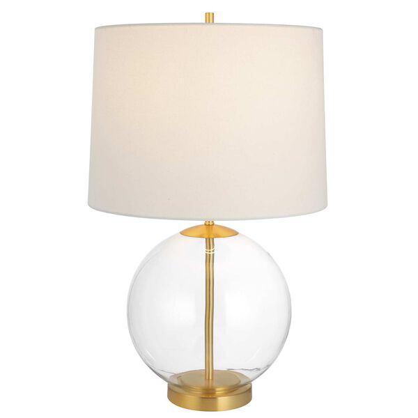 Monroe Gold and Clear Glass Sphere One-Light Table Lamp, image 1