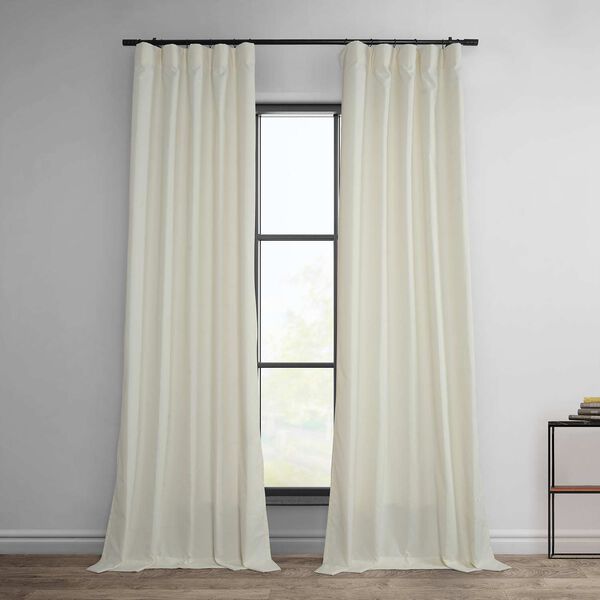 Off-White Dobby Linen 84-Inch Curtain Single Panel, image 1