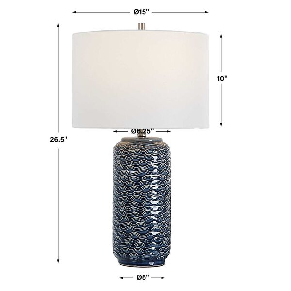 Afton Blue Waves One-Light Table Lamp, image 3
