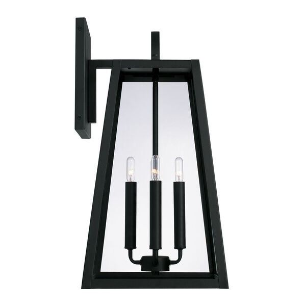 Leighton Black Four-Light Outdoor Wall Lantern with Clear Glass, image 5