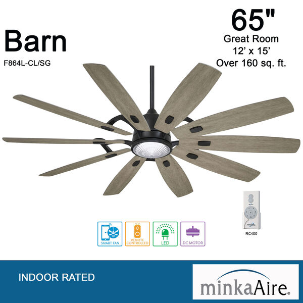 Barn Coal 65-Inch Smart LED Ceiling Fan, image 5