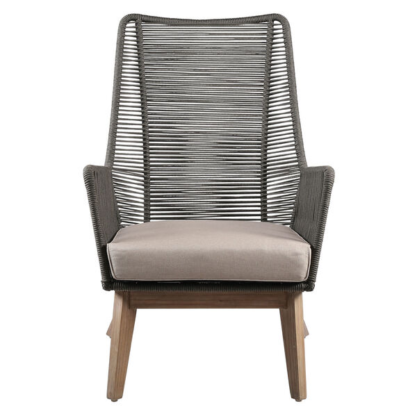 Explorer Marco Polo Lounge Chair in Eucalyptus Wood and Mixed Grey, image 3