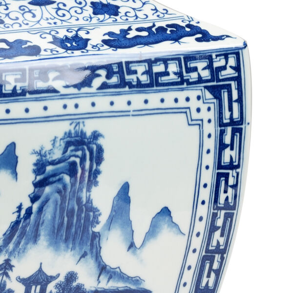 Blue and White Ming Vase in Panel, image 2
