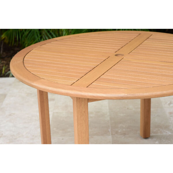 Amazonia Teak Finish Eucalyptus Wood Patio Dining Table Set, 5-Piece, image 3