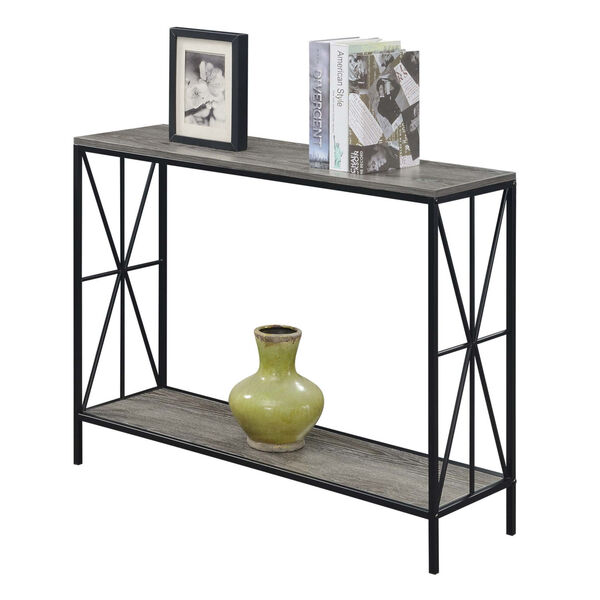 Tucson Weathered Gray and Black Starburst Console Table, image 3