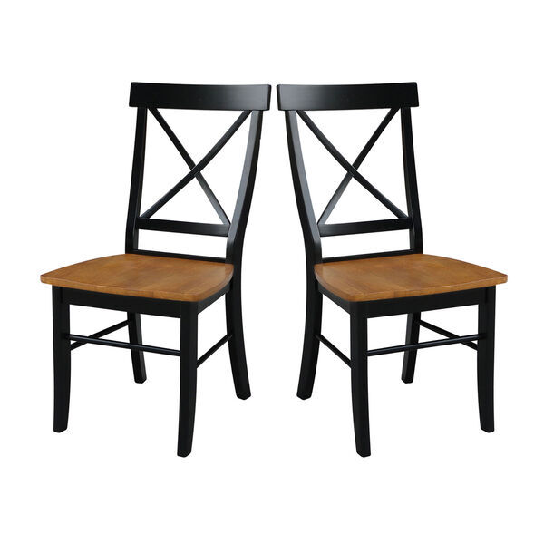 Dining Essentials Black and Cherry Set of Two Chairs, image 1