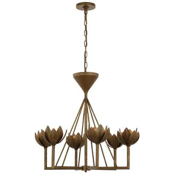 Alberto Antique Bronze Six-Light Small Low Ceiling Chandelier by Julie Neill, image 1