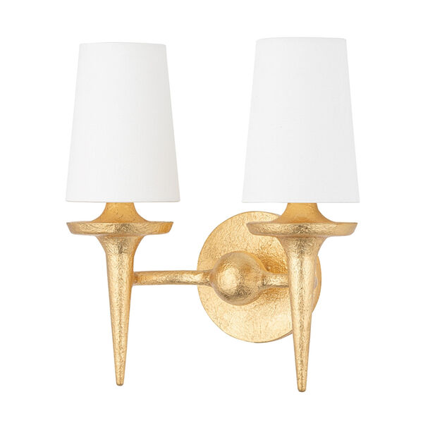 Torch Gold Leaf Two-Light Wall Sconce, image 1