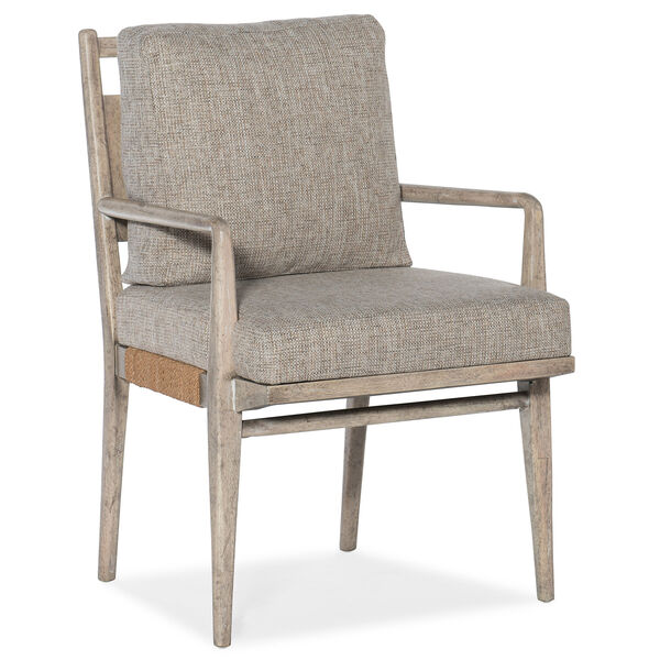 Amani Light Wood Upholstered Arm Chair, image 1
