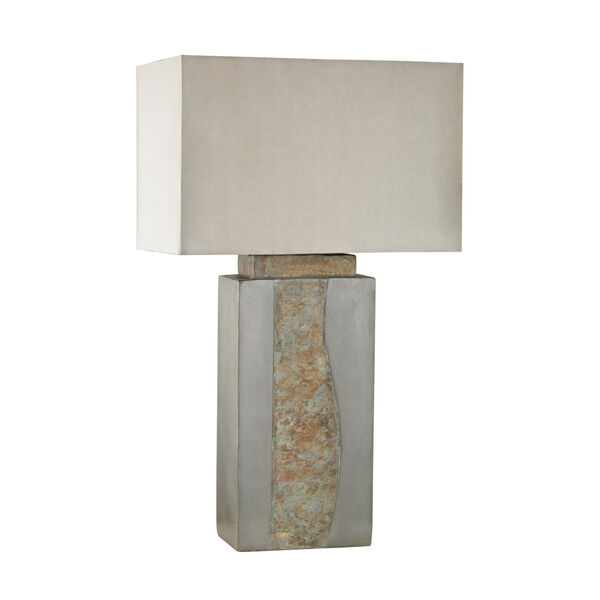 Musée  Grey and Natural Slate One-Light Outdoor Table Lamp, image 2