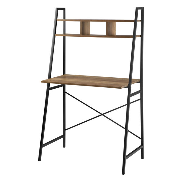 Mini Arlo Reclaimed Barnwood and Black Ladder Desk with Storage, image 2