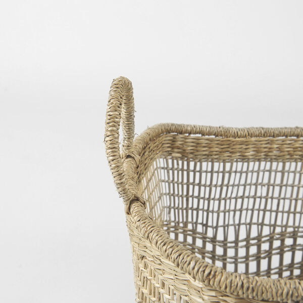 Bellisa Medium Brown Rectangular Basket with Handle, Set of 2, image 5