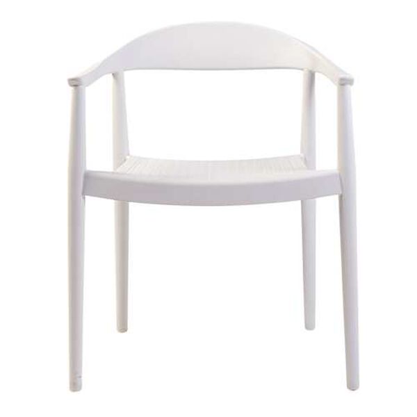 Kennedy White Outdoor Stackable Armchair, Set of Four, image 3