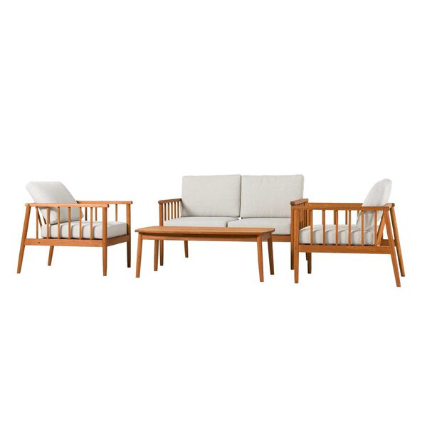 Circa Brown Four-Piece Outdoor Spindle Chat Set, image 2