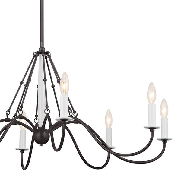 Homestead Anvil Iron and White Eight-Light Large Chandelier, image 2