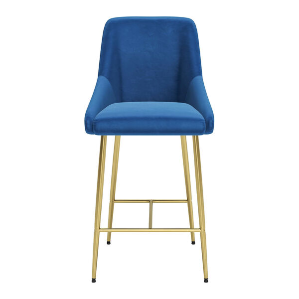 Madelaine Navy and Gold Counter Height Bar Stool, image 4