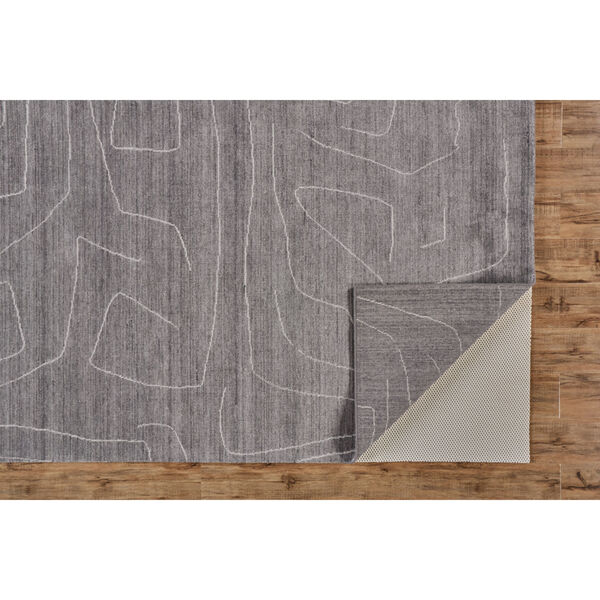 Lennox Modern Abstract Minimalist Gray Ivory Rectangular: 3 Ft. 6 In. x 5 Ft. 6 In. Area Rug, image 4