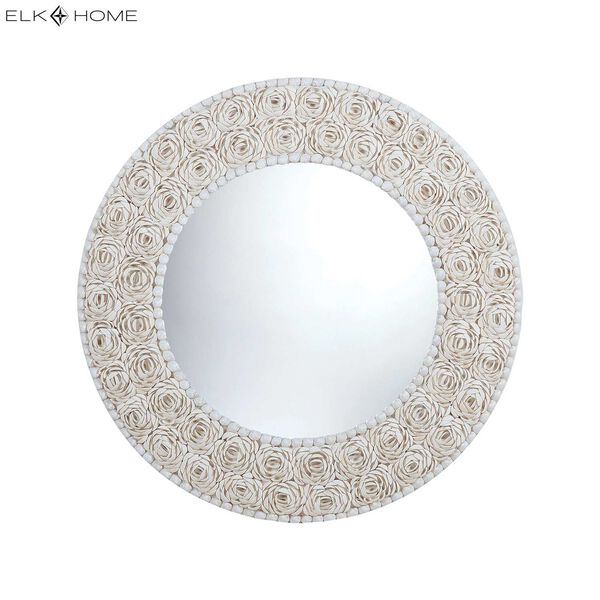 Floral Clam Shell Frame 32-Inch Round Mirror, image 2