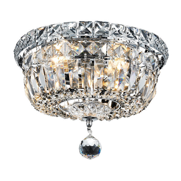 Tranquil Chrome Four-Light 10-Inch Flush Mount with Royal Cut Clear Crystal, image 1