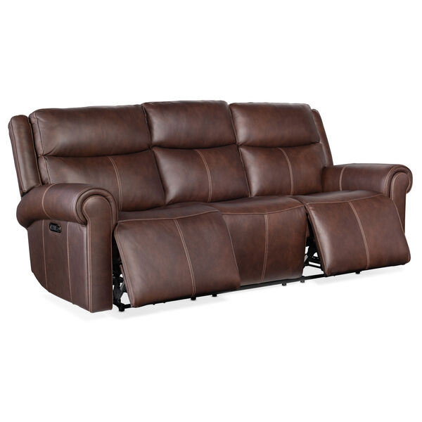 Oberon Dark Wood Zero Gravity Power Sofa with Power Headrest, image 4