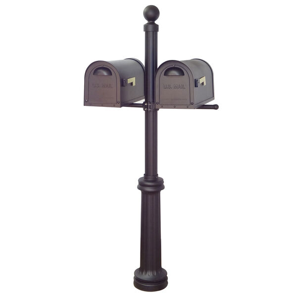 Classic Curbside Mailboxes and Fresno Double Mount Mailbox Post in Black, image 1