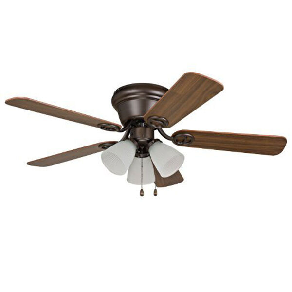 Wyman Oil-Rubbed Bronze 42-Inch Three-Light Ceiling Fan with Reversible Classic Walnut and Walnut Blades, image 1