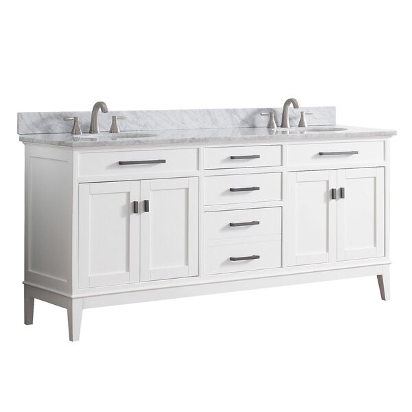 Madison White 73-Inch Double Sink Vanity Combo, image 2