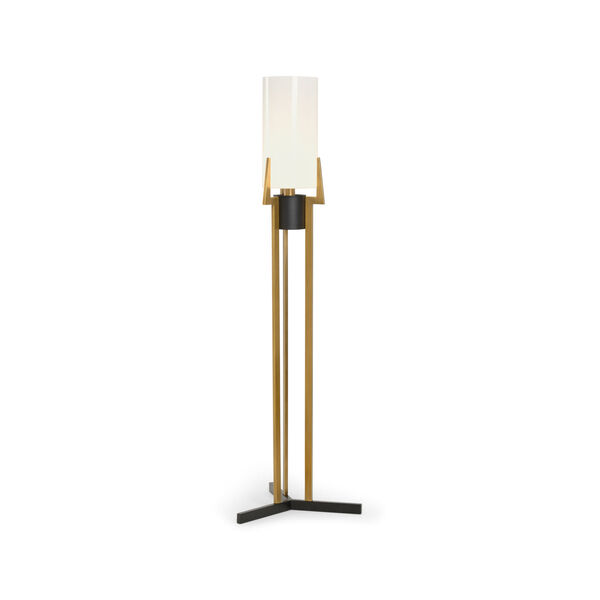 Irvine Antique Brass and Opaque White Table Lamp, image 1