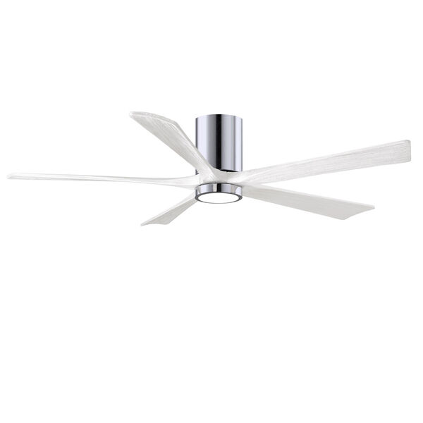 Irene-5HLK Polished Chrome 60-Inch Ceiling Fan with LED Light Kit and Matte White Blades, image 4
