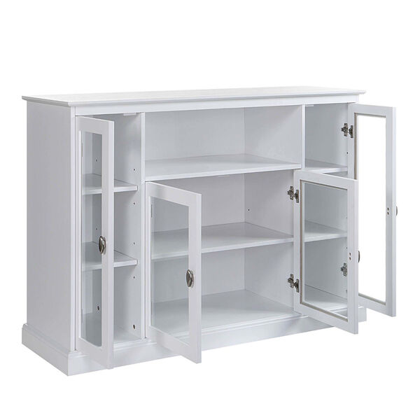 Summit Highboy White TV Stand with Storage Cabinet and Shelf, image 6