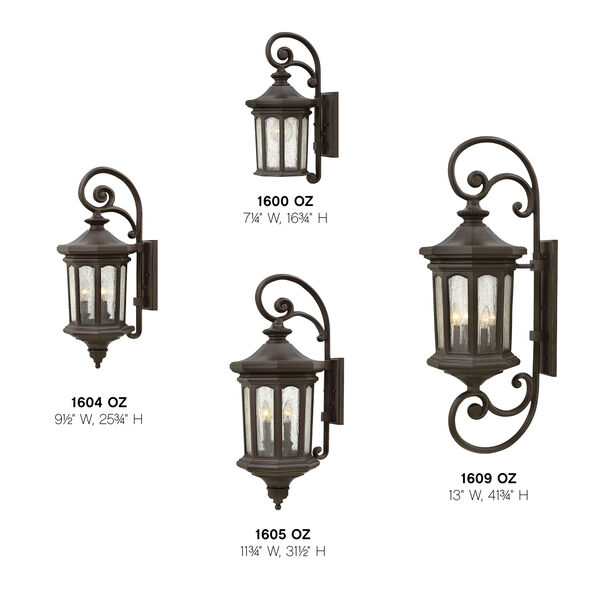 Raley Oil Rubbed Bronze Three-Light Outdoor Wall Sconce, image 3