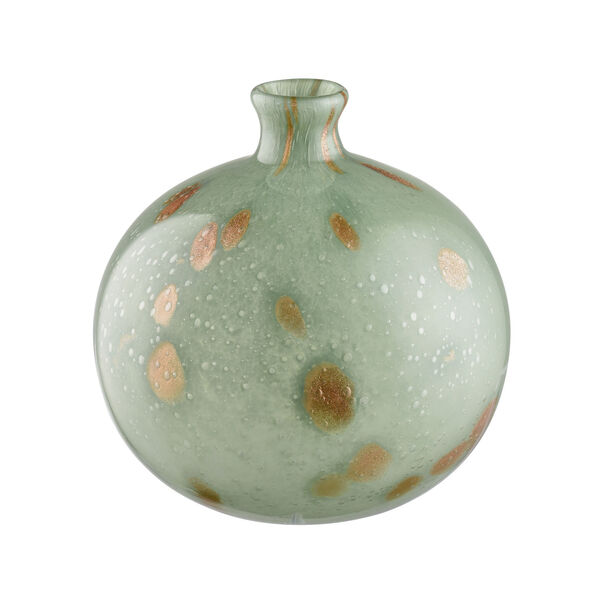 Lexie Light Green and Gold Short Vase, Set of 2, image 1