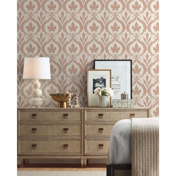 Damask Resource Library Brown and Beige 20.5 In. x 33 Ft. Adirondack Wallpaper, image 2