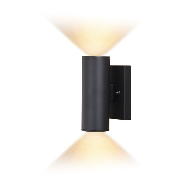 Chiasso Textured Black Eight-Inch Two-Light LED Outdoor Wall Sconce, image 1