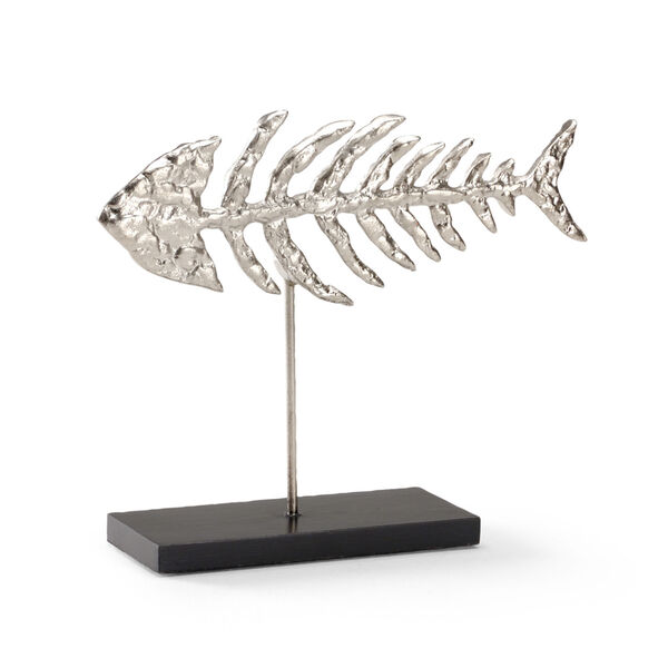 Silver 12-Inch Fish Skeleton, image 1