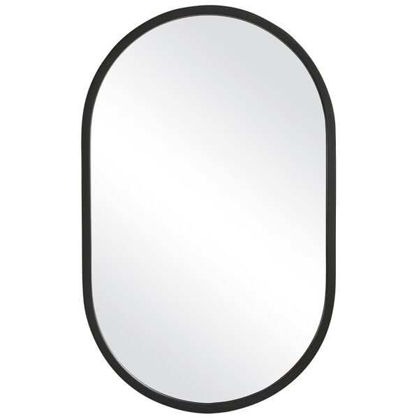 Linden Matte Black Stretched Oval Wall Mirror, image 2