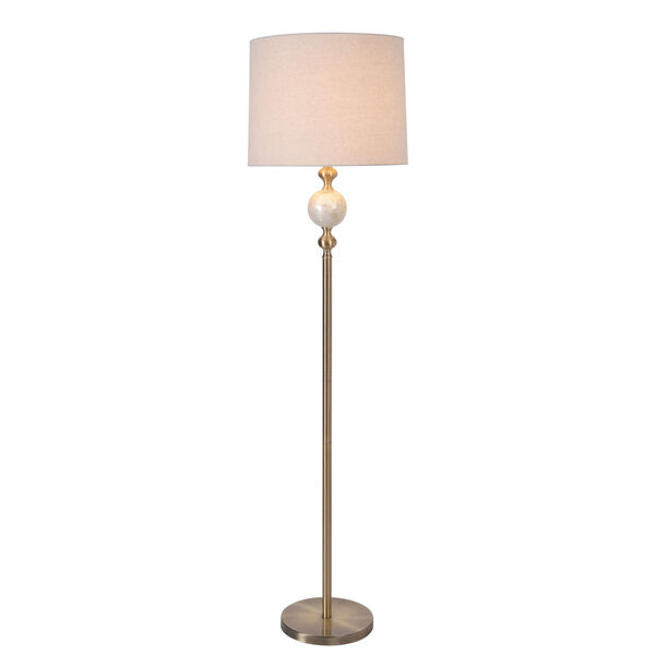 Kenroy Home Luna Antique Brass And, Mother Of Pearl Standing Lamp