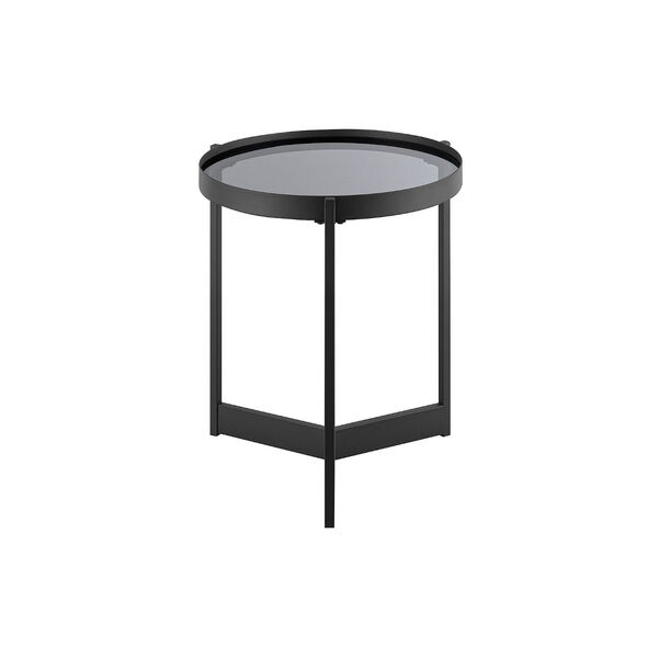 Rhonda Black with Smoked Glass Round Side Table, image 6