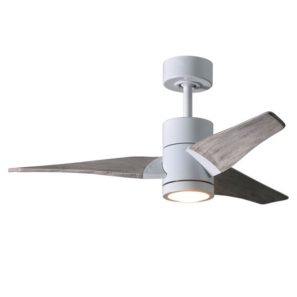 Super Janet Gloss White 42-Inch LED Ceiling Fan with Barnwood Tone Blades, image 3