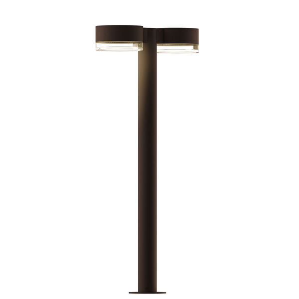 Inside-Out REALS Textured Bronze 28-Inch LED Double Bollard with Clear Lens, image 1