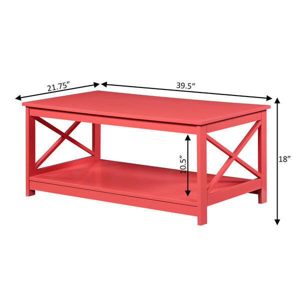 Oxford Coral Coffee Table with Shelf, image 5
