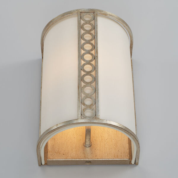 Isabella Winter Gold and White One-Light Wall Sconce with White Fabric Shade Diffuser, image 4