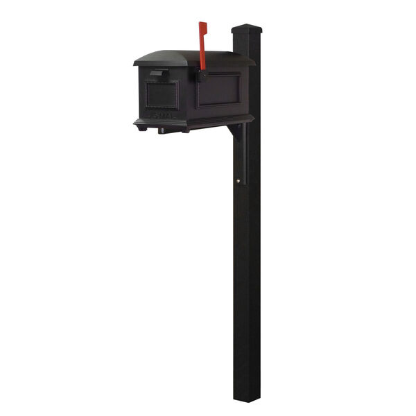 Curbside Black Mailbox with Wellington Mailbox Post, image 2