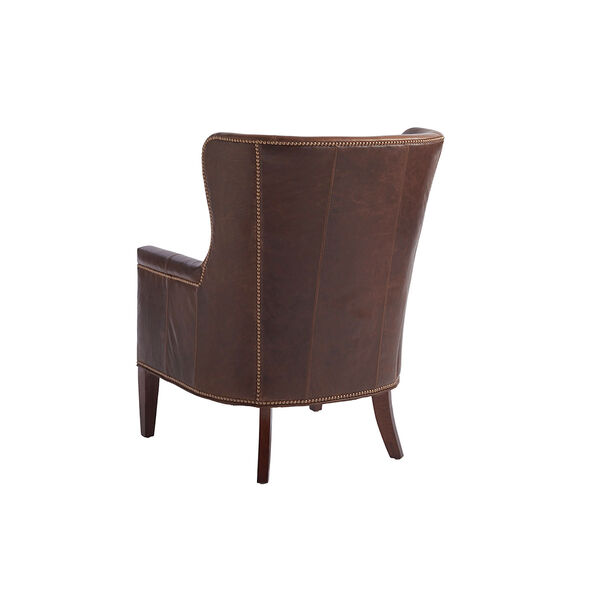 Upholstery Brown Avery Leather Wing Chair, image 2