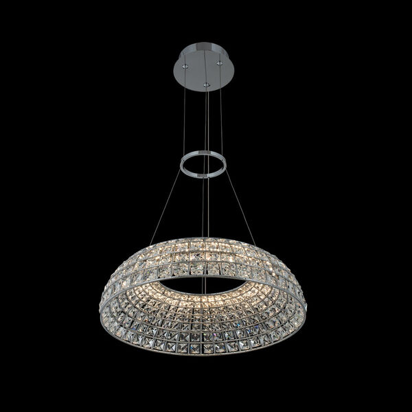 Nuvole Chrome 20-Inch LED Chandelier with Firenze Crystal, image 2