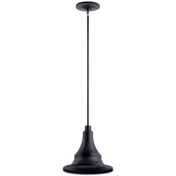 Hampshire Textured Black 16-Inch One-Light Outdoor Pendant, image 1