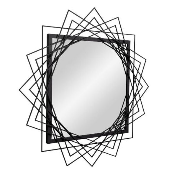 Lexicon Matte Black 16-Inch Wall Mirror, image 2