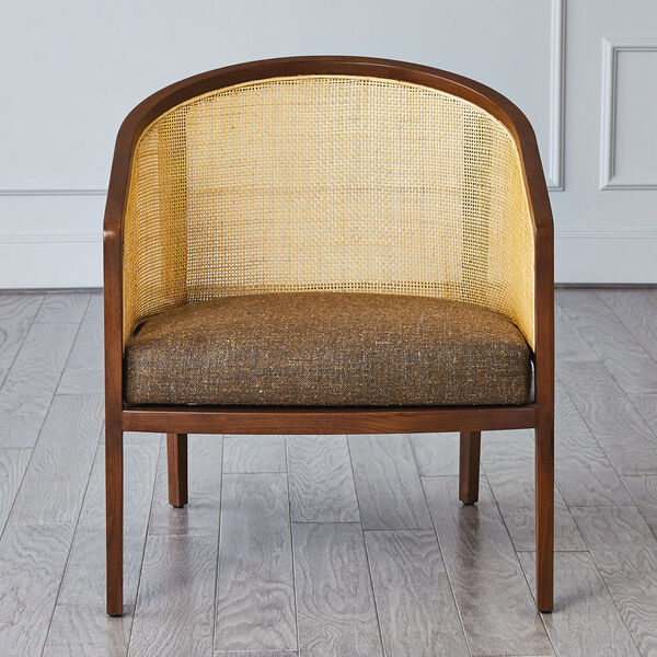 Reed Cane Walnut Back Arm Chair, image 1